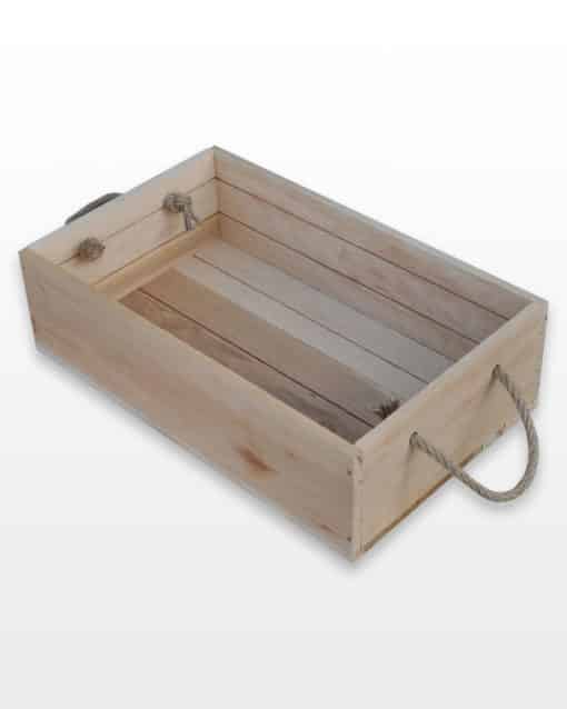Ящик деревянный 40x25x12 (ольха) джут