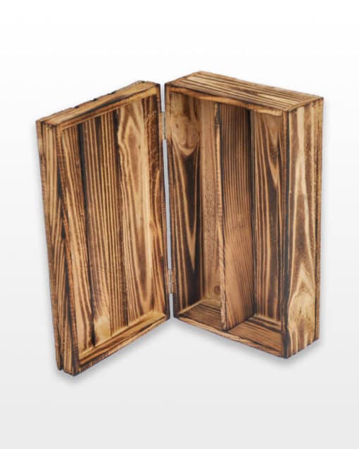 Wooden Burned Chest 36x21x11 for 2 Wine Bottles - Image 2