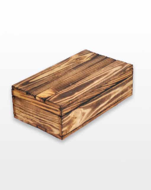 Wooden Burned Chest 36x21x11 for 2 Wine Bottles - Image 3
