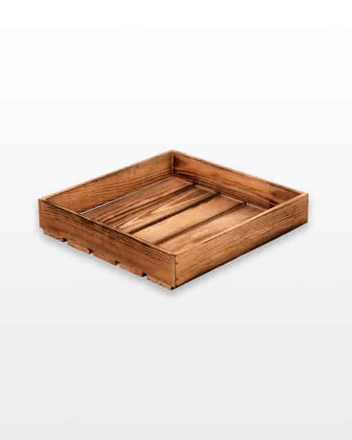 лоток ящик деревянный обожженный 40х40х8