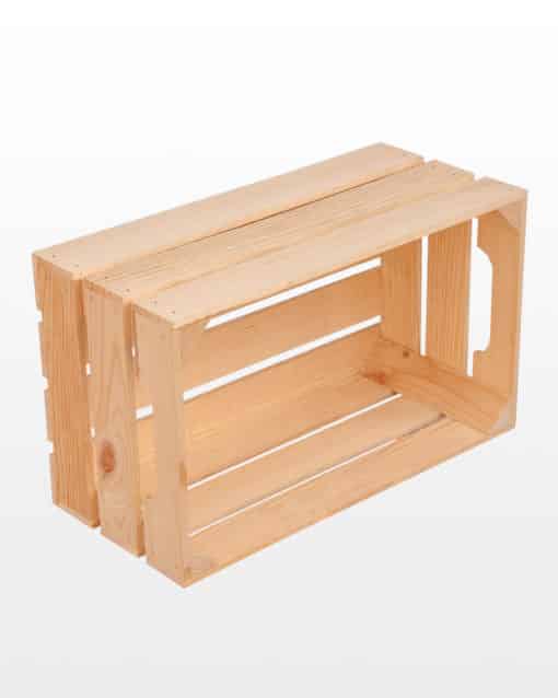 Planed Wooden Crate With Handles 50x30x23 - Image 2