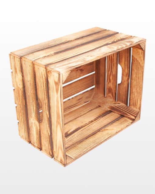 Wooden Crate With Handles Burned 50x40x30 - Image 2