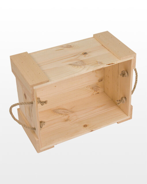 Wooden Closed Planed Crate With Handles 40x30x20 - Image 3