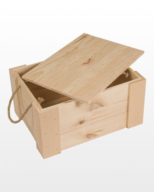 Wooden Closed Planed Crate With Handles 40x30x20 - Image 4